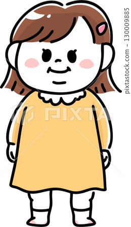 肥胖女孩全身插畫 130009885