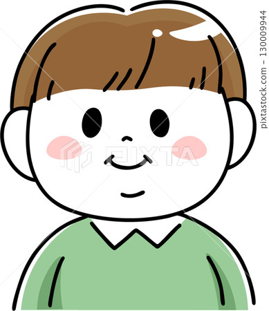 Laughing obese boy upper body 130009944