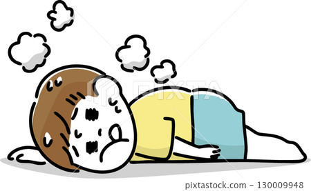 肥胖男孩因太累而躺下(線條畫) 肥胖男孩因太累而躺下(線條畫) 130009948