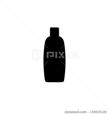 silhouette of shampoo or lotion bottle with flip cap on white background silhouette of shampoo or lotion bottle with flip cap on white background 130010126