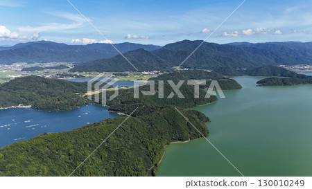 Drone aerial photography of Wakasa Bay under blue skies, Fukui Prefecture, Japan. 130010249