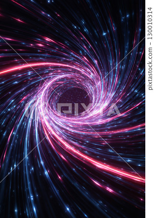 Colorful vortex of light in space AI image 130010314