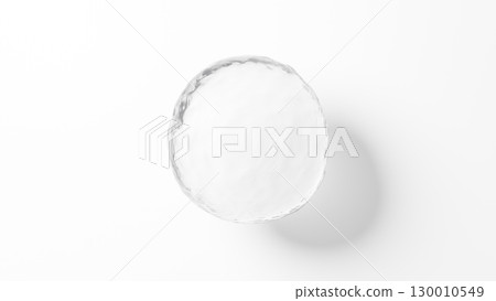 Floating water sphere on a white background. Water droplets. 3D (horizontal) 130010549