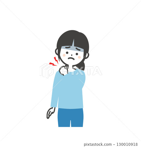 一個女孩抱著她的肩膀的插圖 一個女孩抱著她的肩膀的插圖 130010918