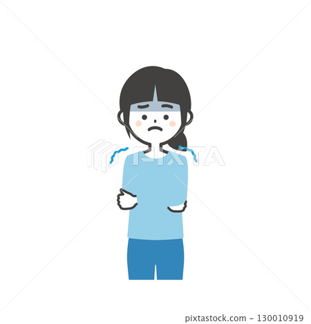 Shivering girl illustration Shivering girl illustration 130010919