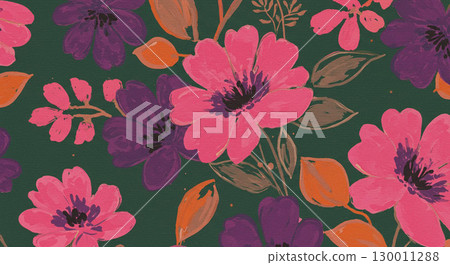 Retro Vintage Colorful Floral Art Wall Piece 130011288