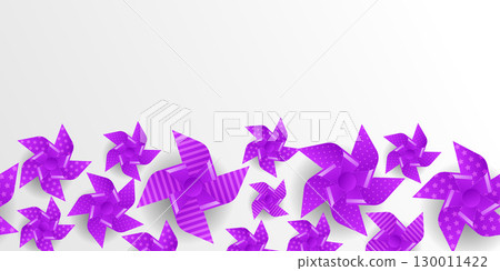 Colorful seamless border pinwheel spinner toy isolated on white background vector illustration with summer breeze fan mill child play concept cute game design whirligig icon set origami flower symbol Colorful seamless border pinwheel spinner toy isolated on white background vector illustration with summer breeze fan mill child play concept cute game design whirligig icon set origami flower symbol 130011422