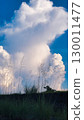 Summer cumulonimbus clouds seen from the bank 130011477