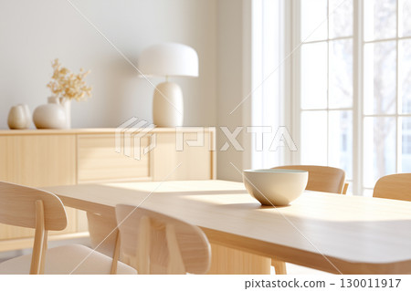 簡單的房間和椅子，斯堪的納維亞現代室內裝飾 130011917