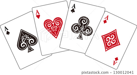 A row of playing cards with designs A row of playing cards with designs 130012041