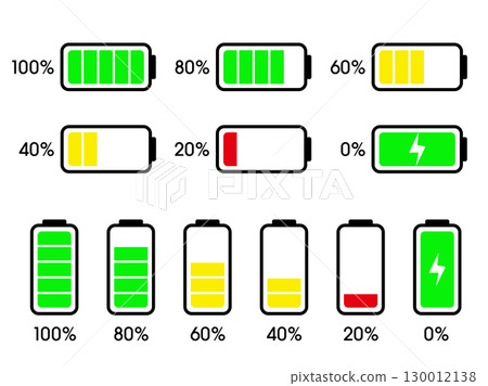電池電量顯示圖示0-100%充電簡易素材集 130012138