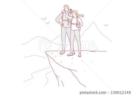 Trip, adventure and summer vacations concept. Trip, adventure and summer vacations concept. 130012149
