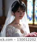 Woman in wedding dress 130012202
