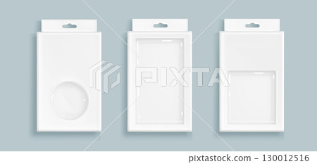 White box packages with plastic window displays 130012516