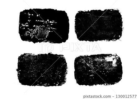 Dark grunge text boxes set. Callouts rectangles frames. Linocut rolled paint black tag. Vector handmade brayer stamp smudged texture. Rough paint decorative irregular border Dark grunge text boxes set. Callouts rectangles frames. Linocut rolled paint black tag. Vector handmade brayer stamp smudged texture. Rough paint decorative irregular border 130012577