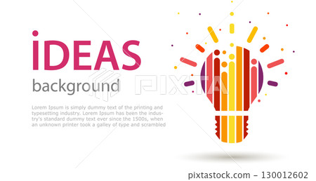 idea - light bulb. Rainbow abstract light bulb on a white background. creative 130012602