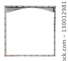 Metallic retro square frame with vintage rivets. Isolated on white background. Can be used for steampunk, mechanical design and industrial aesthetics. Vintage-inspired metal frame 130012981