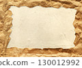 Horizontal or vertical background with torn paper edge. Cardboard texture of yellow color and crumpled paper of light brown color. Copy space for text 130012992