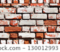 Seamless pattern with texture of old brick wall. Repeatable vintage wash brick wall pattern. Endless texture can be used for tiling pattern fills, web page background 130012993