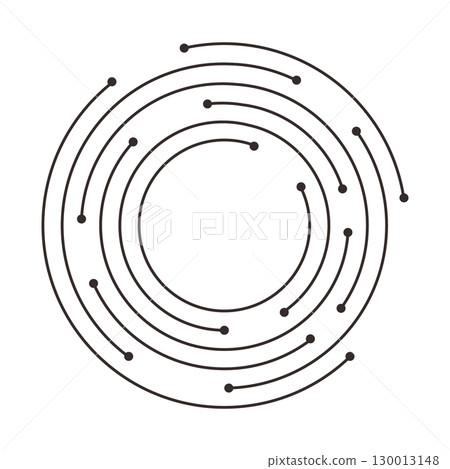 Circuit board circle line dots connection. Motherboard electronic technology data, electrical board, cpu. Programming science, computer system elements 130013148