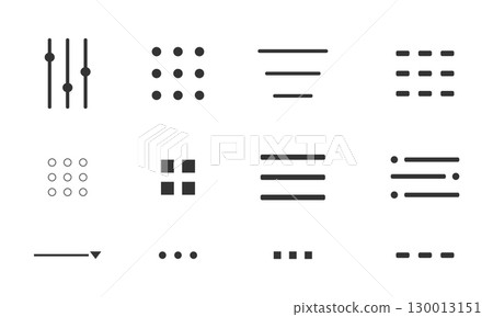 Hamburger interface menu set simple line, minimal ui popup burger. Website navigation button Hamburger menu line icon Template navigation dropdown button web symbol. Interface design element 130013151