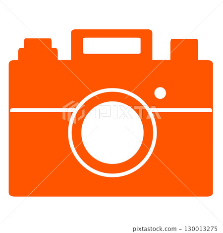 A cheerful illustration of a white camera painted in orange (transparent PNG) A cheerful illustration of a white camera painted in orange (transparent PNG) 130013275