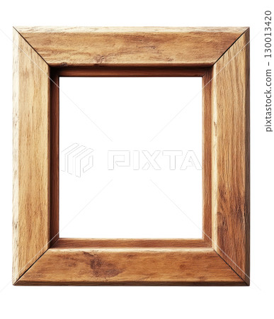 Wooden picture frame with a natural finish isolated on a white background for home decor use Wooden picture frame with a natural finish isolated on a white background for home decor use 130013420