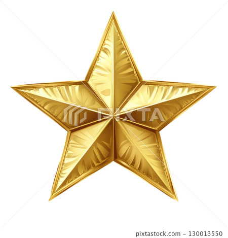 Golden star illustration isolated on white background for decorative or graphic design use 130013550
