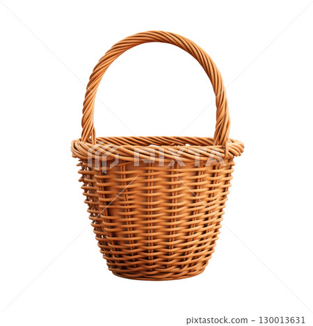 Woven basket with a sturdy handle ideal for carrying fruits and flowers during outdoor activities 130013631