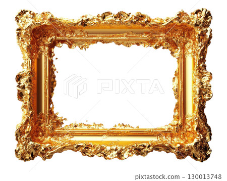 Golden ornate frame ideal for displaying artwork or photographs in a gallery setting 130013748