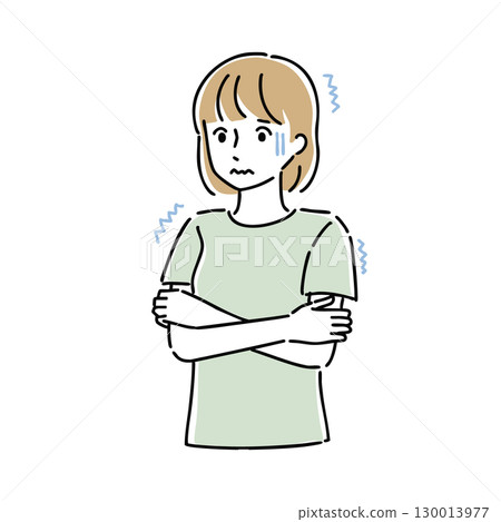 Cold and shivering woman Cold and shivering woman 130013977