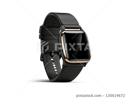 wrist smart watch mockup with black strap 130014672
