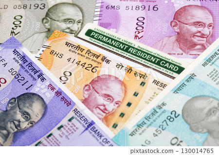 American Permanent Resident Card on Indian Rupee 130014765