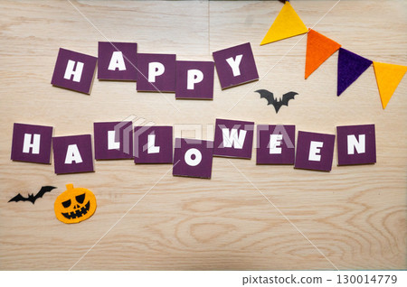 Halloween design with wood grain background Halloween design with wood grain background 130014779
