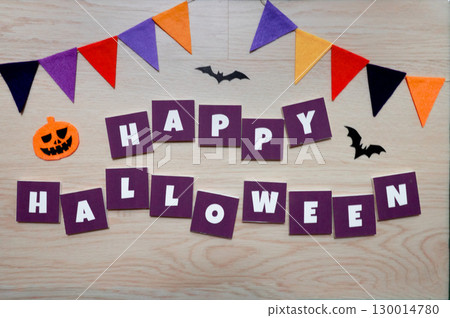 Halloween design with wood grain background 130014780