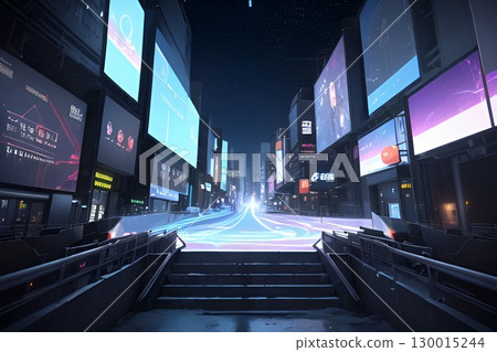 遊戲背景：夜之城通往競技場的樓梯 130015244