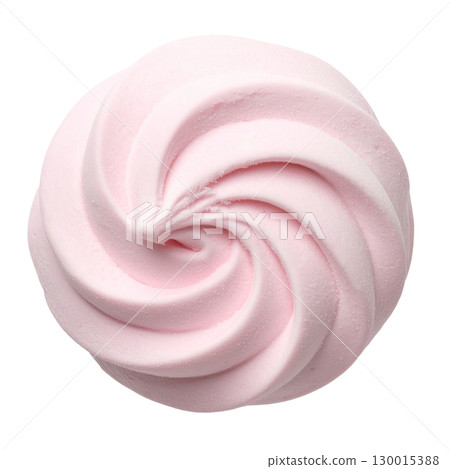 Pink meringue swirl with transparent background creating a delicious visual 130015388