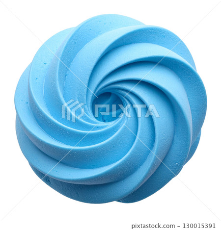 Light blue meringue rotating on transparent background Light blue meringue rotating on transparent background 130015391