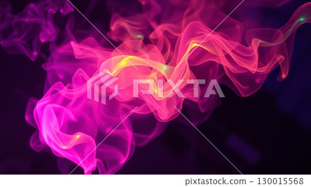 Vibrant swirls of colorful neon smoke art 130015568