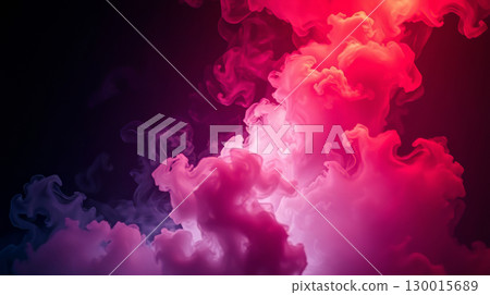 Vivid swirling clouds of colorful smoke 130015689