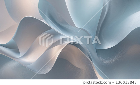Flowing light blue and white satin fabric creates an elegant backdrop 130015845