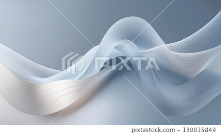 Abstract light blue and white wavy lines flowing smoothly 130015849