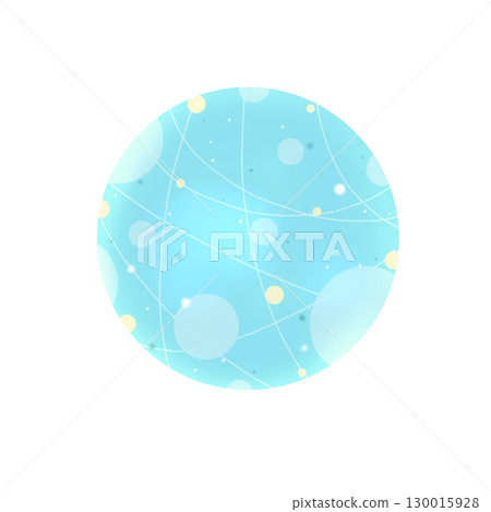 A cute, transparent light blue polka dot Mercury illustration 130015928