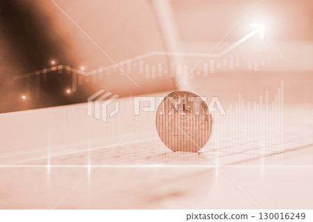 Modern way of exchange. Bitcoin is convenient payment in global economy market. Virtual digital currency and financial investment trade concept. Abstract cryptocurrency with gold bitcoin background. Modern way of exchange. Bitcoin is convenient payment in global economy market. Virtual digital currency and financial investment trade concept. Abstract cryptocurrency with gold bitcoin background. 130016249