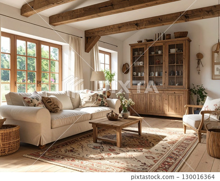 客廳室內協調鄉村風格 130016364