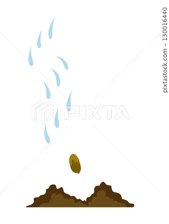 Stage of tree growth. Watering the seeds from cloud rain. Illustration of business cycle development Stage of tree growth. Watering the seeds from cloud rain. Illustration of business cycle development 130016440