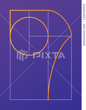 Golden ratio geometric concept. Divine proportion. Geometric shape with ideal section composition icon. Geometry harmony and balance vector illustration 130016441