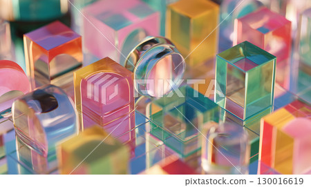 Colorful and clear abstract 3D illustration 130016619