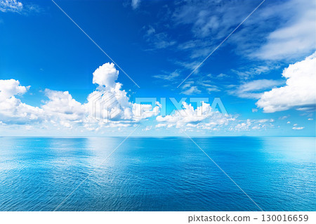 Blue sea and blue sky on a sunny day 130016659