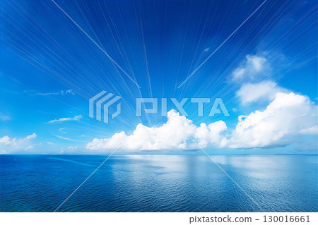 Blue sea and blue sky on a sunny day 130016661